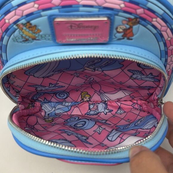Loungefly Disney Cinderella Stained Glass Portrait Mini Backpack NWT STORE MODEL